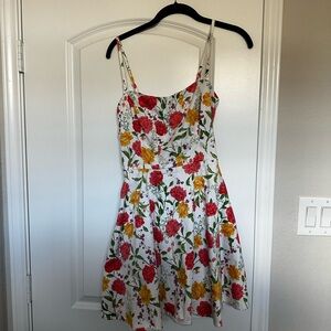 Francesca's Collections Floral Mini Dress in Pink and Yellow